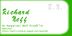 richard neff business card